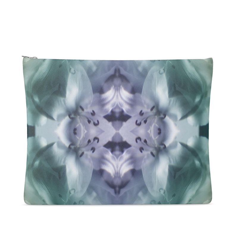 UNTITLED x Indira Cesarine "Cascade of Lilies" Kaleidoscopic Leather Clutch Bag - Limited Edition