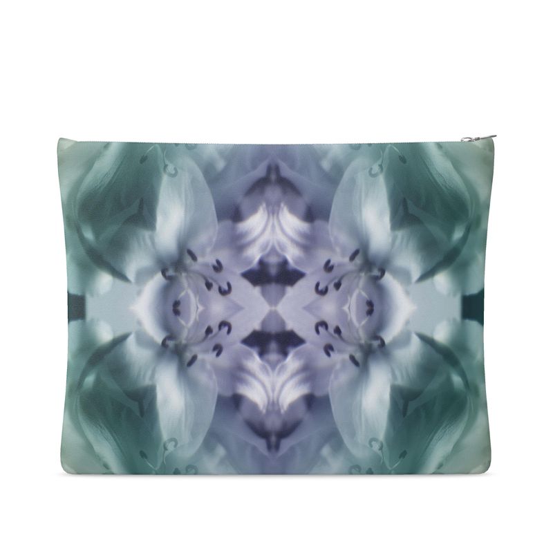 UNTITLED x Indira Cesarine "Cascade of Lilies" Kaleidoscopic Leather Clutch Bag - Limited Edition