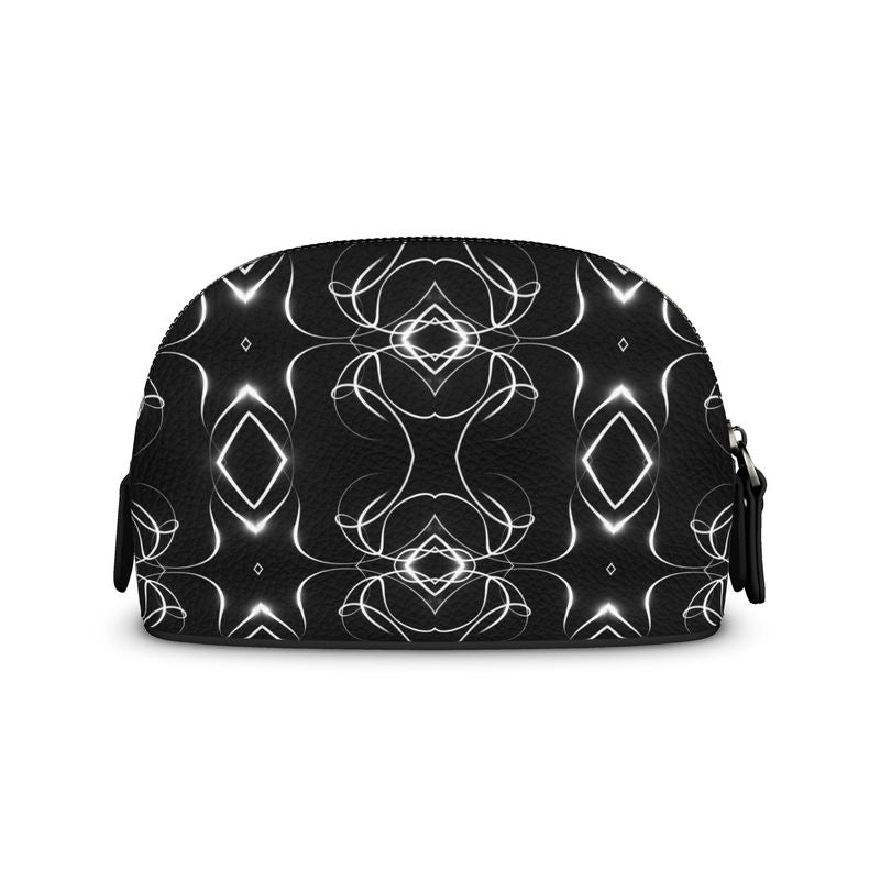 UNTITLED x Indira Cesarine "Lumière" Series Black and White Kaleidoscopic Premium Nappa Makeup Bag - Limited Edition