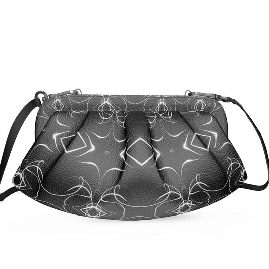 UNTITLED x Indira Cesarine "Lumière" Series Black and White Kaleidoscopic Pleated Soft Frame Bag - Limited Edition