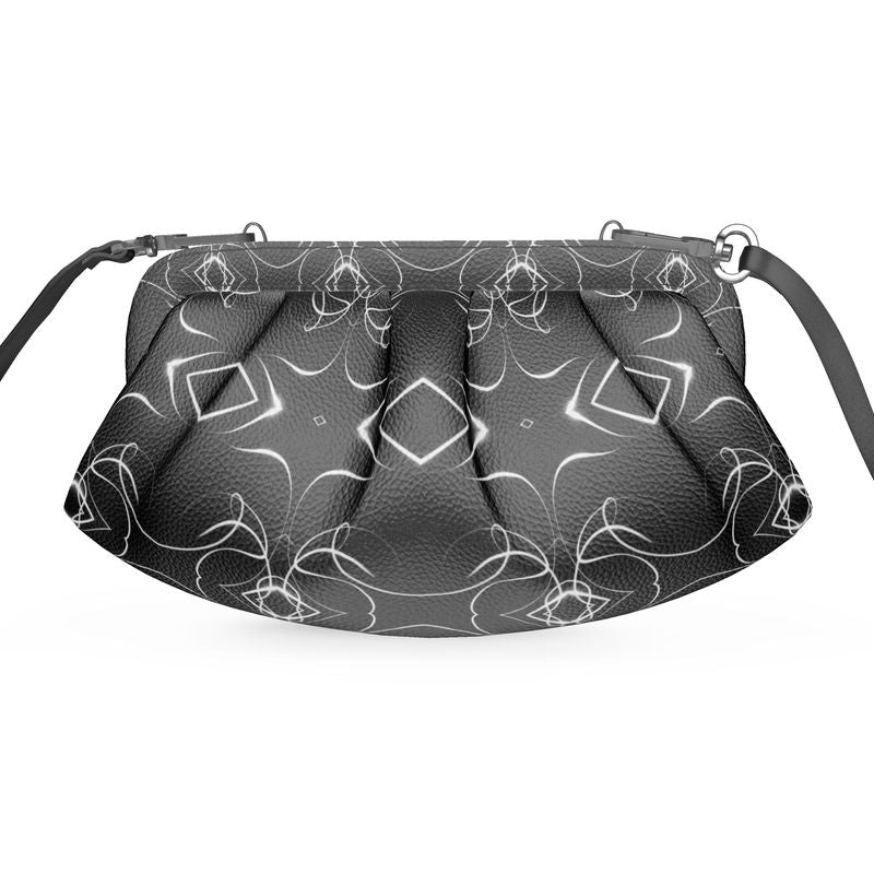 UNTITLED x Indira Cesarine "Lumière" Series Black and White Kaleidoscopic Pleated Soft Frame Bag - Limited Edition