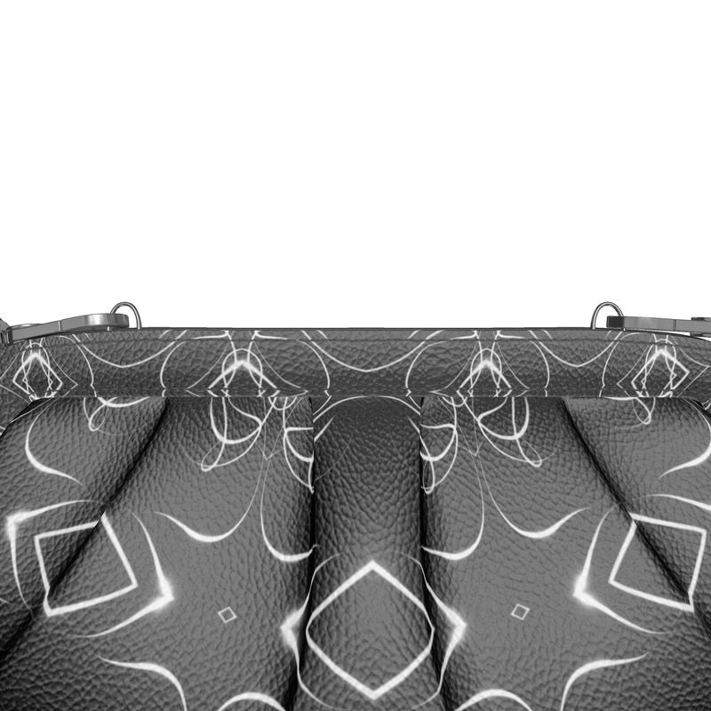 UNTITLED x Indira Cesarine "Lumière" Series Black and White Kaleidoscopic Pleated Soft Frame Bag - Limited Edition