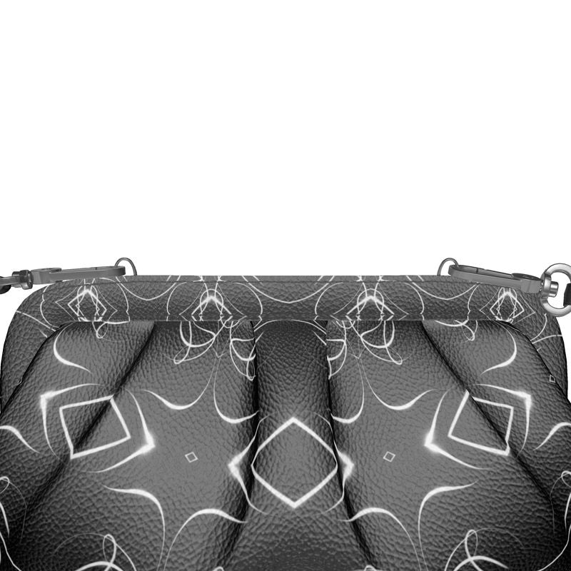 UNTITLED x Indira Cesarine "Lumière" Series Black and White Kaleidoscopic Pleated Soft Frame Bag - Limited Edition