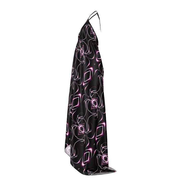 UNTITLED x Indira Cesarine "Lumière" Series Black and Pink Kaleidoscopic Halterneck Backless Dress - Limited Edition