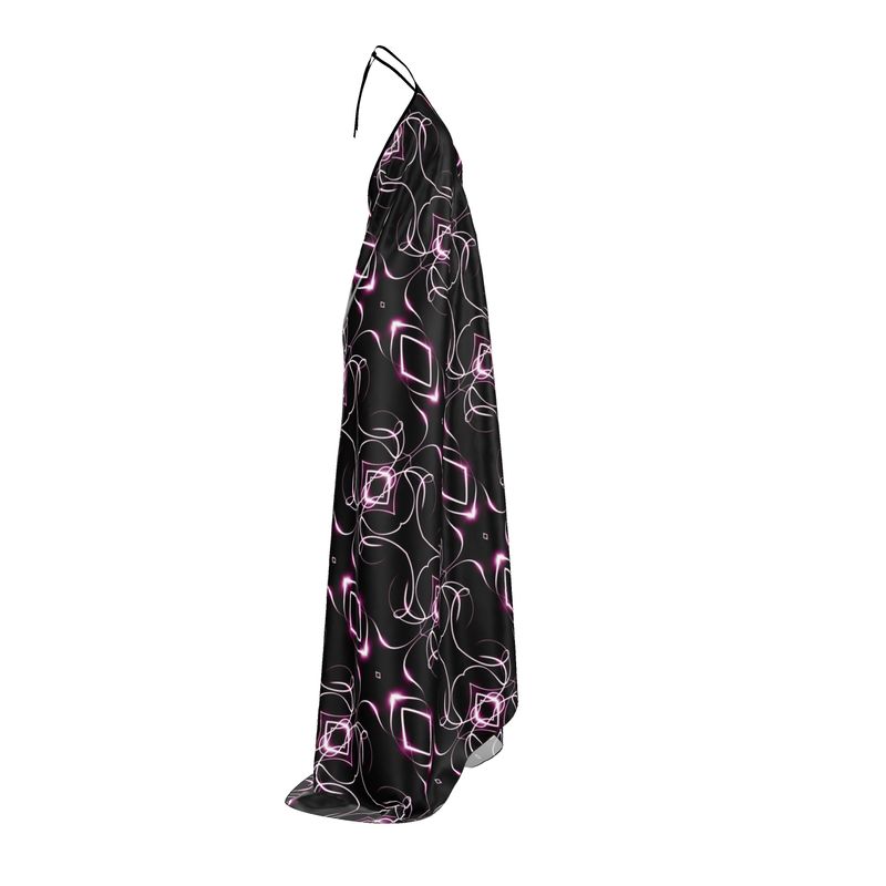 UNTITLED x Indira Cesarine "Lumière" Series Black and Pink Kaleidoscopic Halterneck Backless Dress - Limited Edition