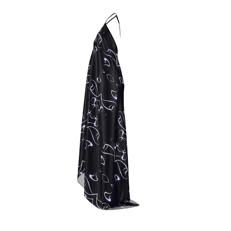 UNTITLED x Indira Cesarine "Lumière" Series Black and Violet Halterneck Backless Dress - Limited Edition