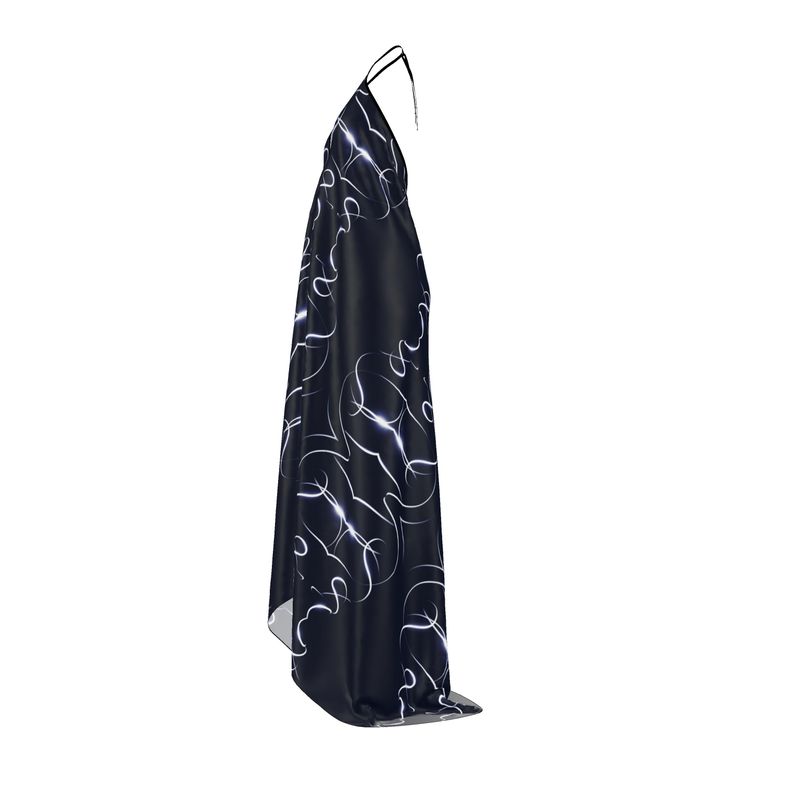 UNTITLED x Indira Cesarine "Lumière" Series Black and Blue Halterneck Backless Dress - Limited Edition