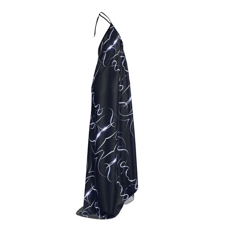 UNTITLED x Indira Cesarine "Lumière" Series Black and Blue Halterneck Backless Dress - Limited Edition