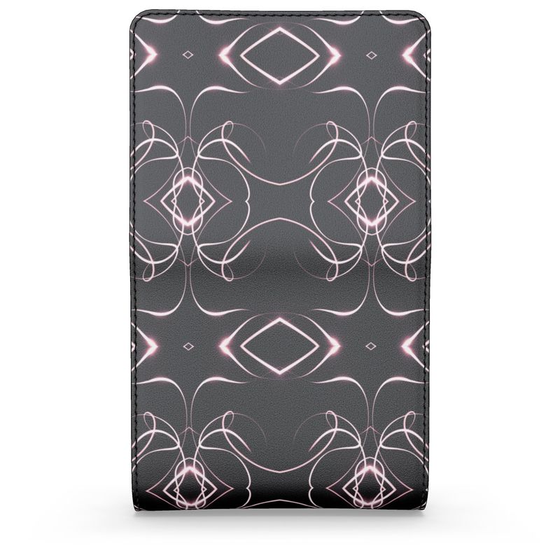 UNTITLED x Indira Cesarine "Lumière" Series Black and Pink Kaleidoscopic Small Leather Foldover Wallet - Limited Edition