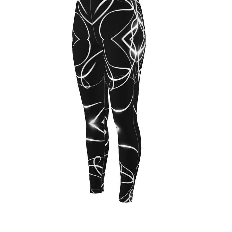 UNTITLED x Indira Cesarine "Lumière" Series Black and White Kaleidoscopic High Waisted Leggings - Limited Edition