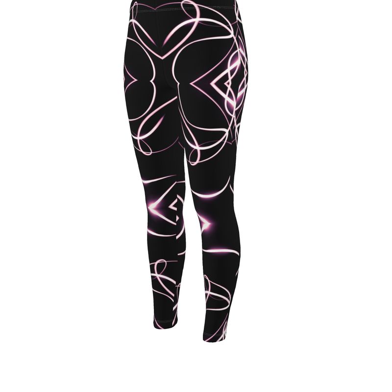 UNTITLED x Indira Cesarine "Lumière" Series Black and Pink Kaleidoscopic High Waisted Leggings - Limited Edition