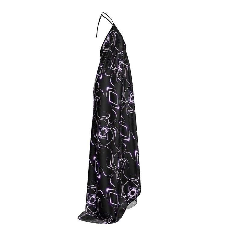 UNTITLED x Indira Cesarine "Lumière" Series Black and Violet Kaleidoscopic Halter Neck Backless Dress - Limited Edition