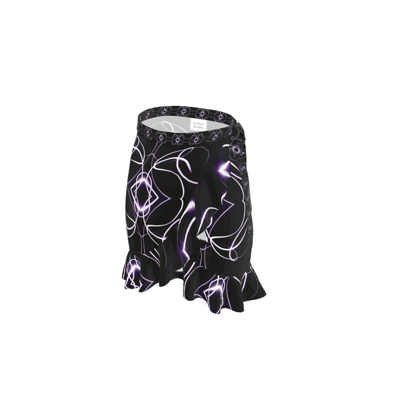 UNTITLED x Indira Cesarine "Lumière" Series Black and Violet Kaleidoscopic Flounce Skirt - Limited Edition