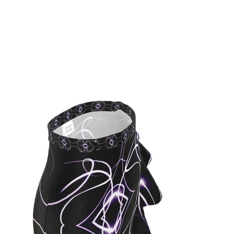 UNTITLED x Indira Cesarine "Lumière" Series Black and Violet Kaleidoscopic Flounce Skirt - Limited Edition