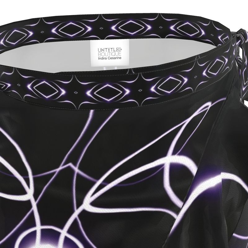 UNTITLED x Indira Cesarine "Lumière" Series Black and Violet Kaleidoscopic Flounce Skirt - Limited Edition