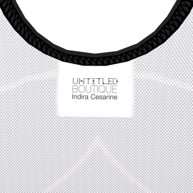UNTITLED x Indira Cesarine "Lumière" Series Black and Violet-Pink Kaleidoscopic Swimsuit - Limited Edition