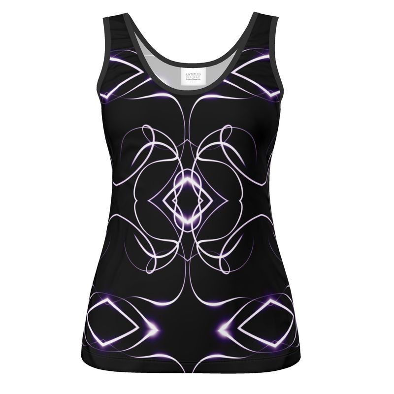 UNTITLED x Indira Cesarine "Lumière" Series Black and Violet Kaleidoscopic Tank Top - Limited Edition