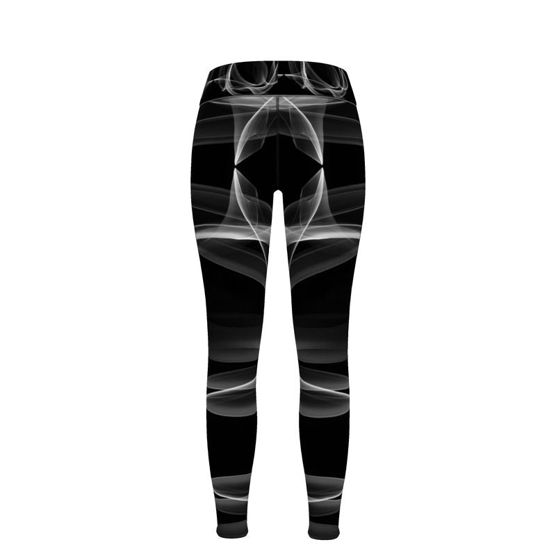UNTITLED x Indira Cesarine "Lumière" Series Black and White Smoke Sports Leggings - Limited Edition