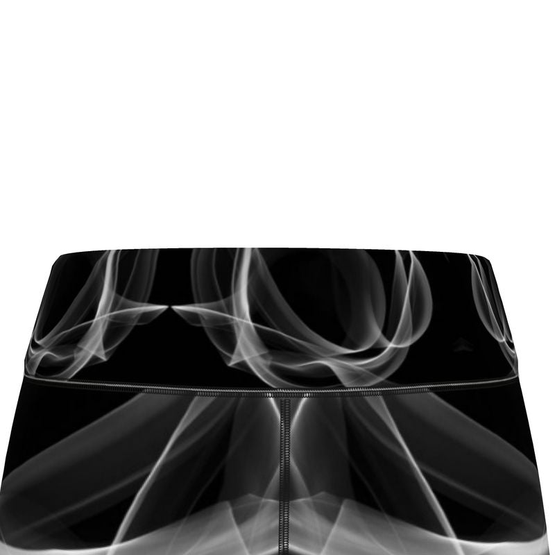UNTITLED x Indira Cesarine "Lumière" Series Black and White Smoke Sports Leggings - Limited Edition