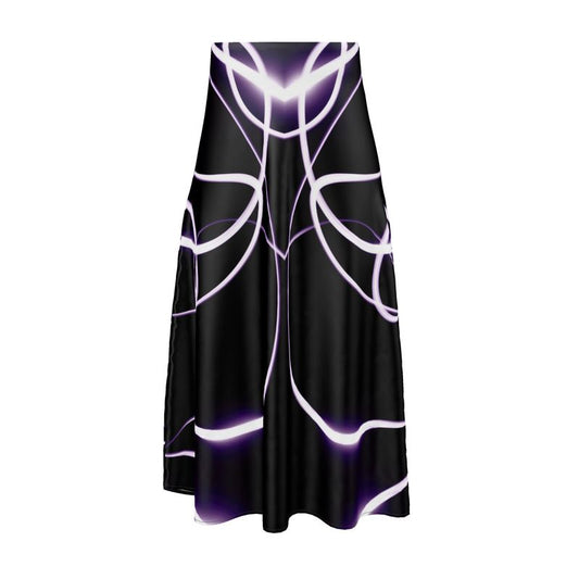 UNTITLED x Indira Cesarine "Lumière" Series Black and Violet Kaleidoscopic Midi Skirt - Limited Edition