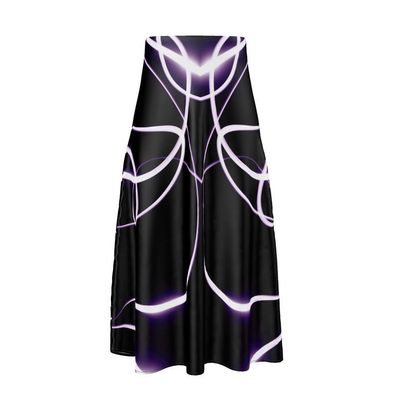 UNTITLED x Indira Cesarine "Lumière" Series Black and Violet Kaleidoscopic Midi Skirt - Limited Edition