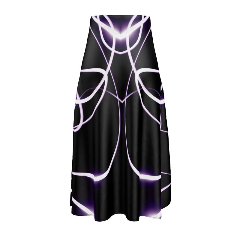 UNTITLED x Indira Cesarine "Lumière" Series Black and Violet Kaleidoscopic Midi Skirt - Limited Edition