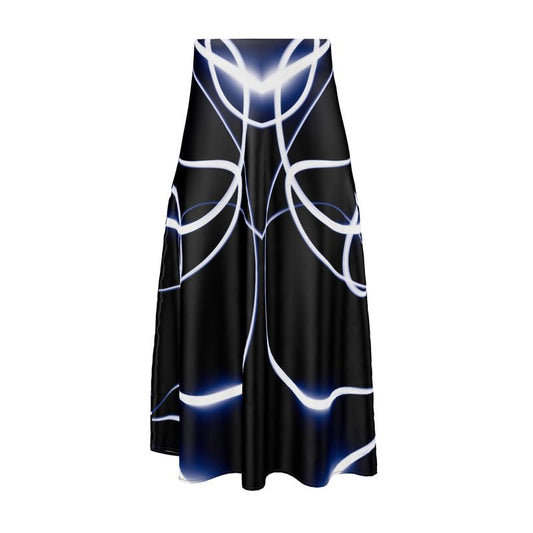 UNTITLED x Indira Cesarine "Lumière" Series Black and Blue Kaleidoscopic Midi Skirt - Limited Edition