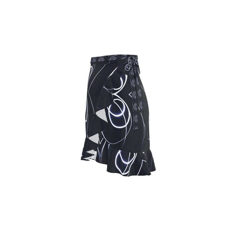 UNTITLED x Indira Cesarine "Lumière" Series Black and Blue Kaleidoscopic Flounce Skirt - Limited Edition