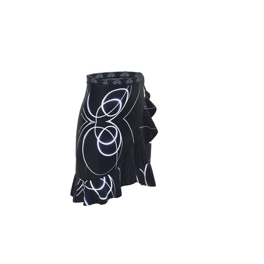 UNTITLED x Indira Cesarine "Lumière" Series Black and Blue Kaleidoscopic Flounce Skirt - Limited Edition