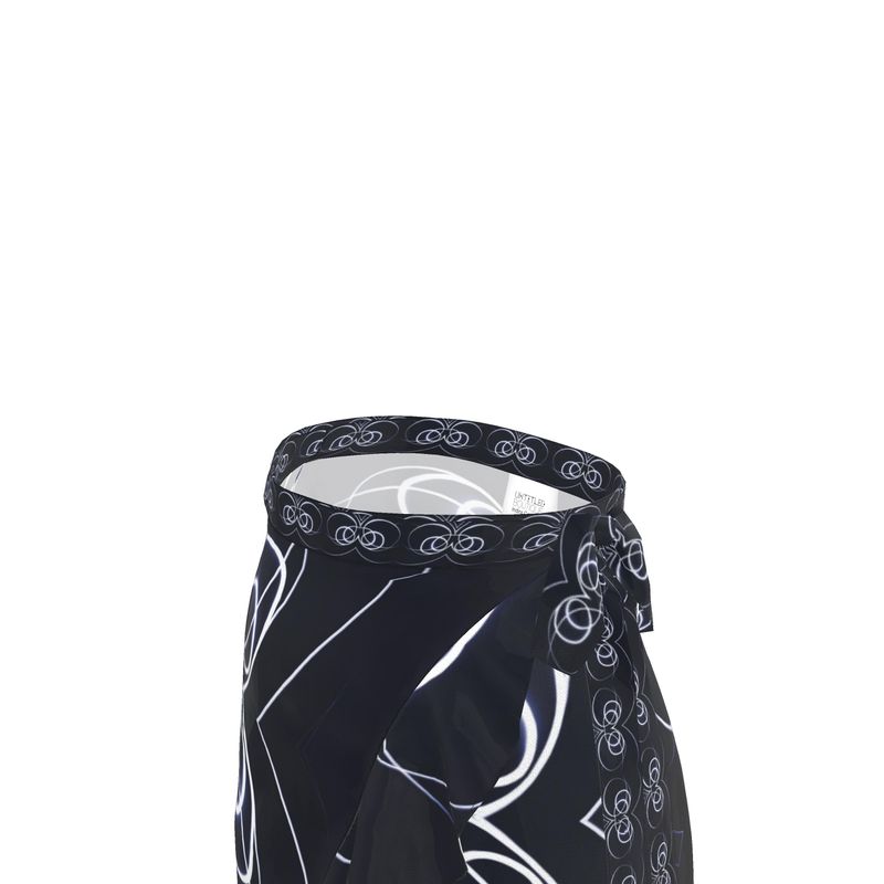 UNTITLED x Indira Cesarine "Lumière" Series Black and Blue Kaleidoscopic Flounce Skirt - Limited Edition