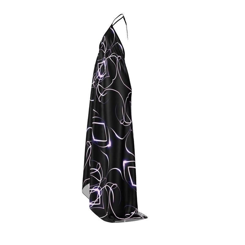 UNTITLED x Indira Cesarine "Lumière" Series Black and Violet Kaleidoscopic Halter Dress - Limited Edition