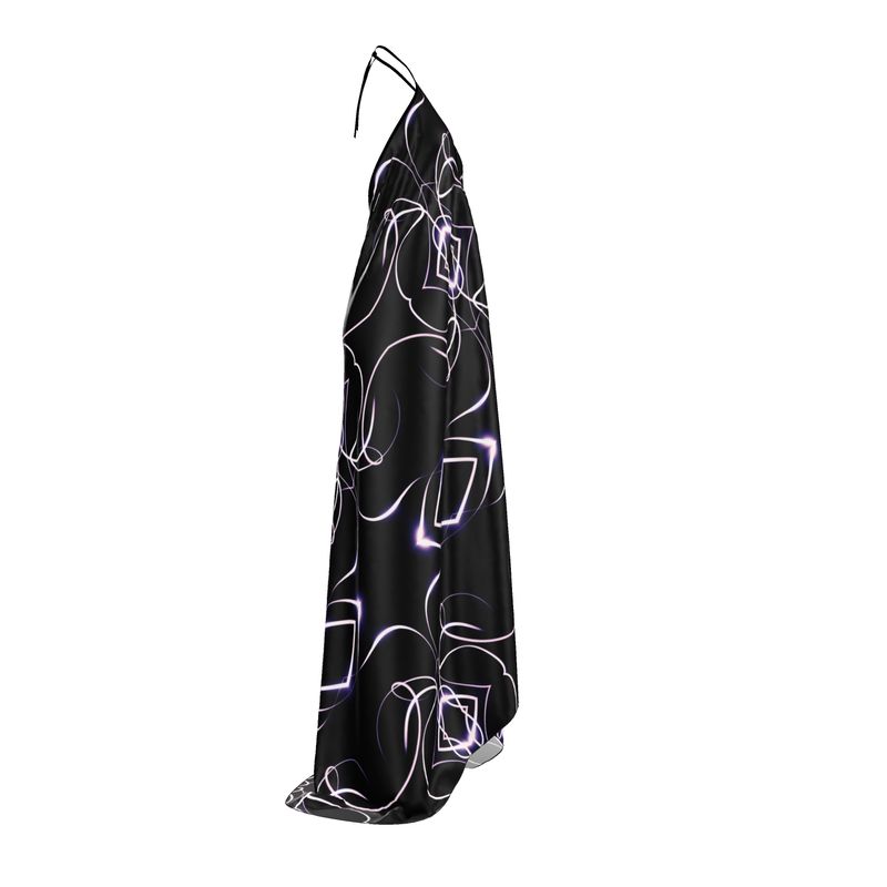 UNTITLED x Indira Cesarine "Lumière" Series Black and Violet Kaleidoscopic Halter Dress - Limited Edition