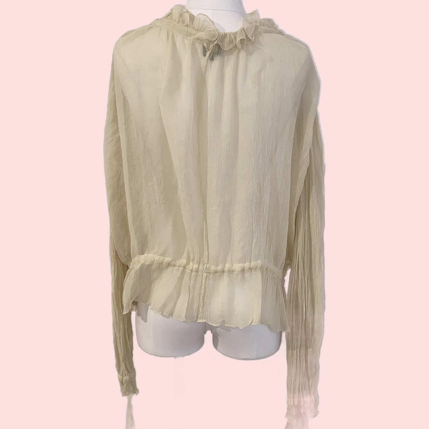 Kate Moss for Topshop Champagne Beige Silk Blouse