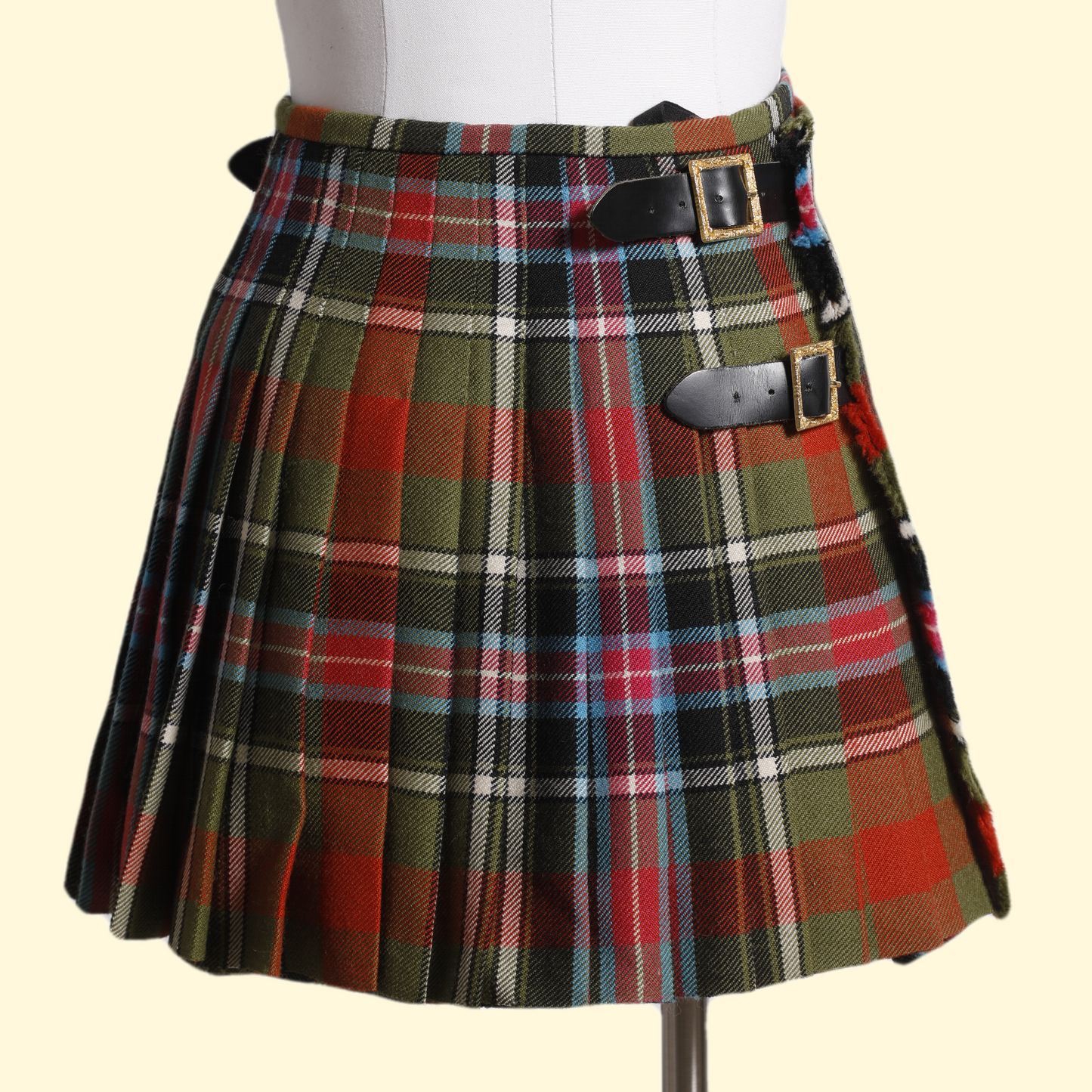 VIVIENNE WESTWOOD Rare MultiColor Wool Pleated Tartan Skirt