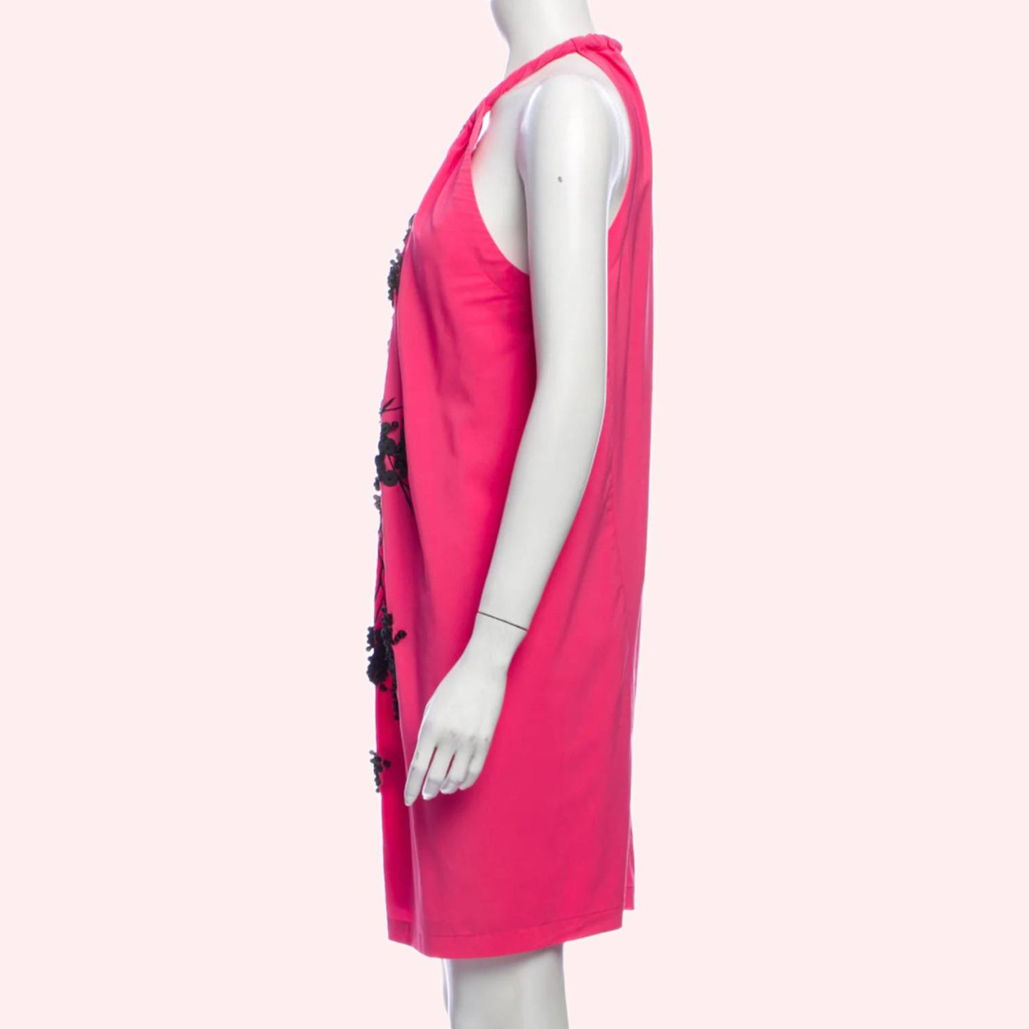 ROBERT RODRIGUEZ Pink Embellished Halter Dress