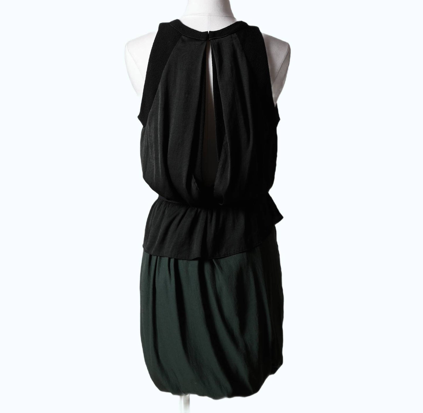 A.L.C Black and Green Draped Sleeveless Dress