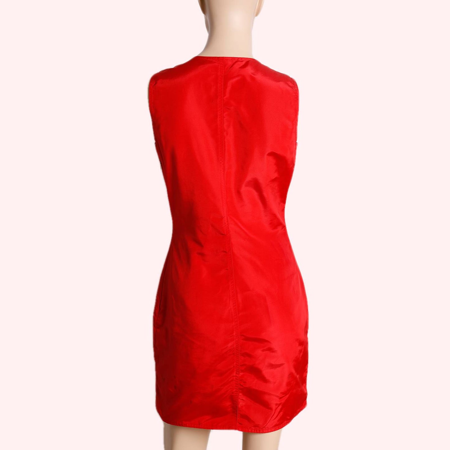MARK EISEN Vintage 90s Red Satin Tank Dress