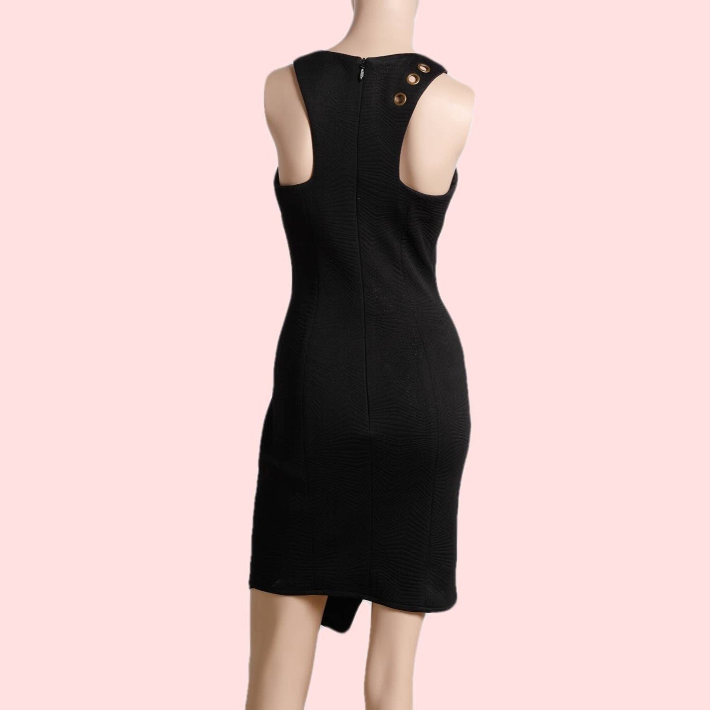 BARIANO Black Cut Out Dress with Gold Details