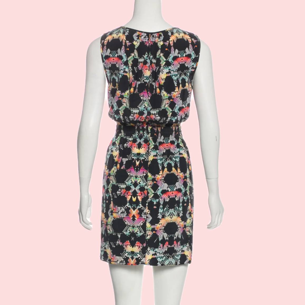 TIBI Silk Kaleidoscope Print Mini Dress