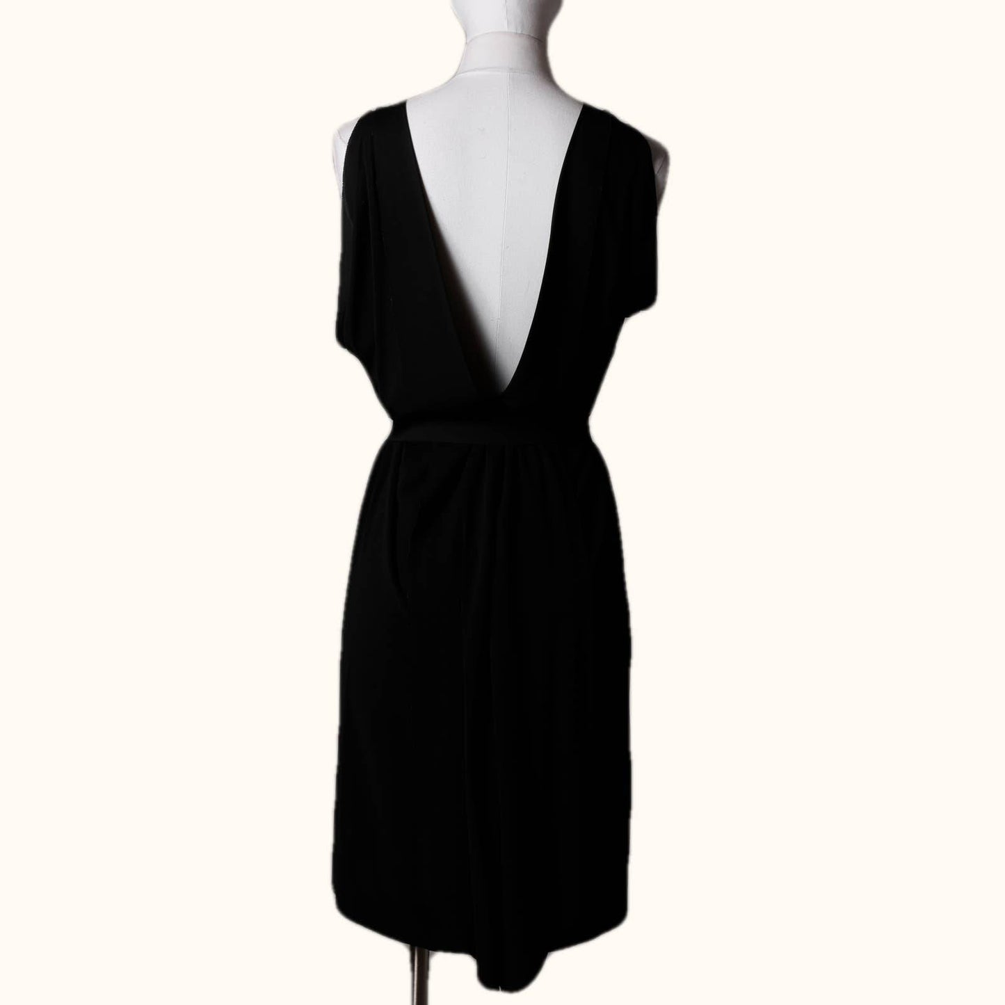 YIGAL AZROUEL Black Dress with Gold Bead Embellished Neckline