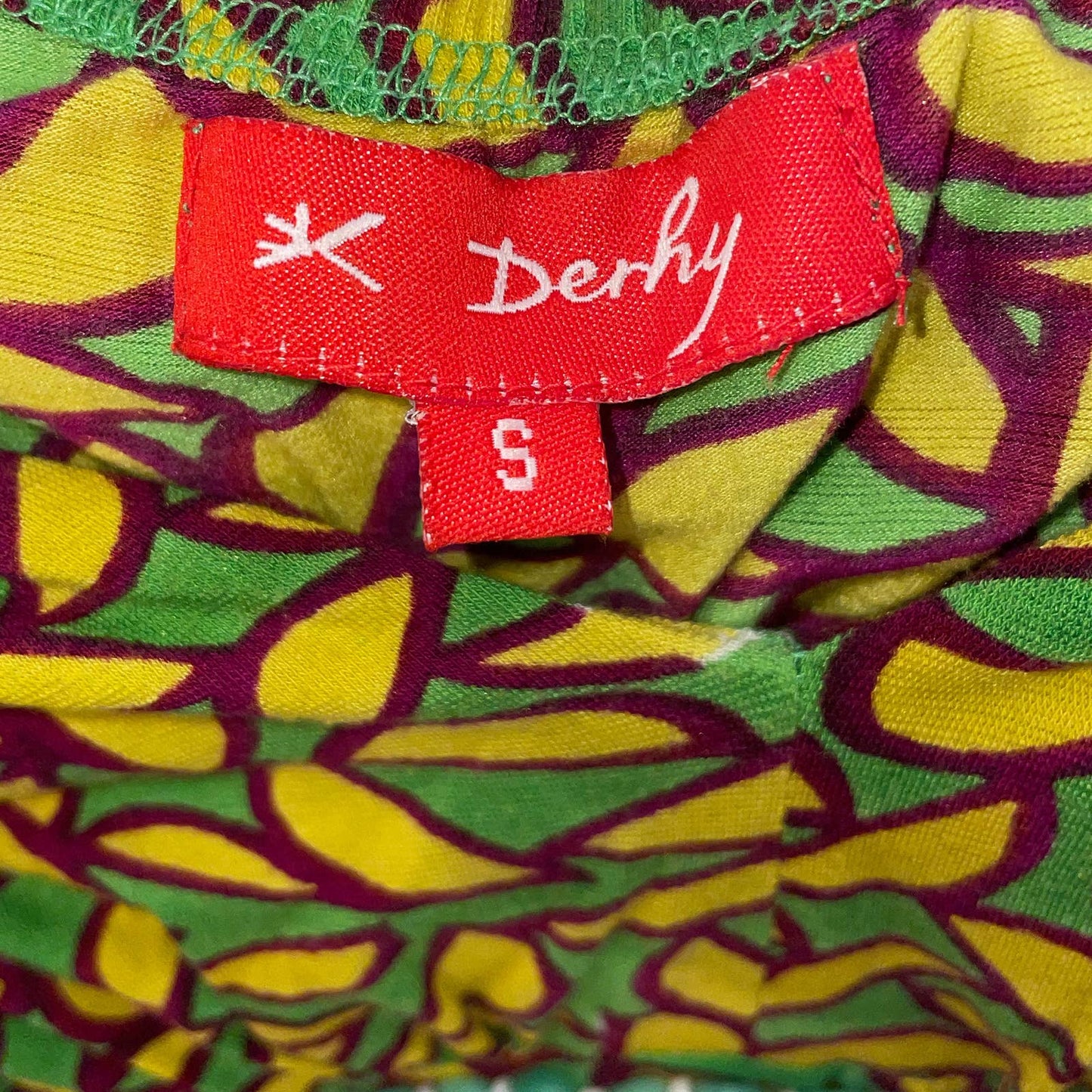 DERHY Green and Yellow Floral Patterned Maxi Dress