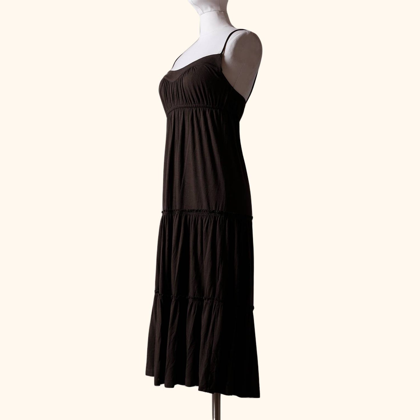 JUICY COUTURE Brown Sleeveless Tiered Trapeze Dress