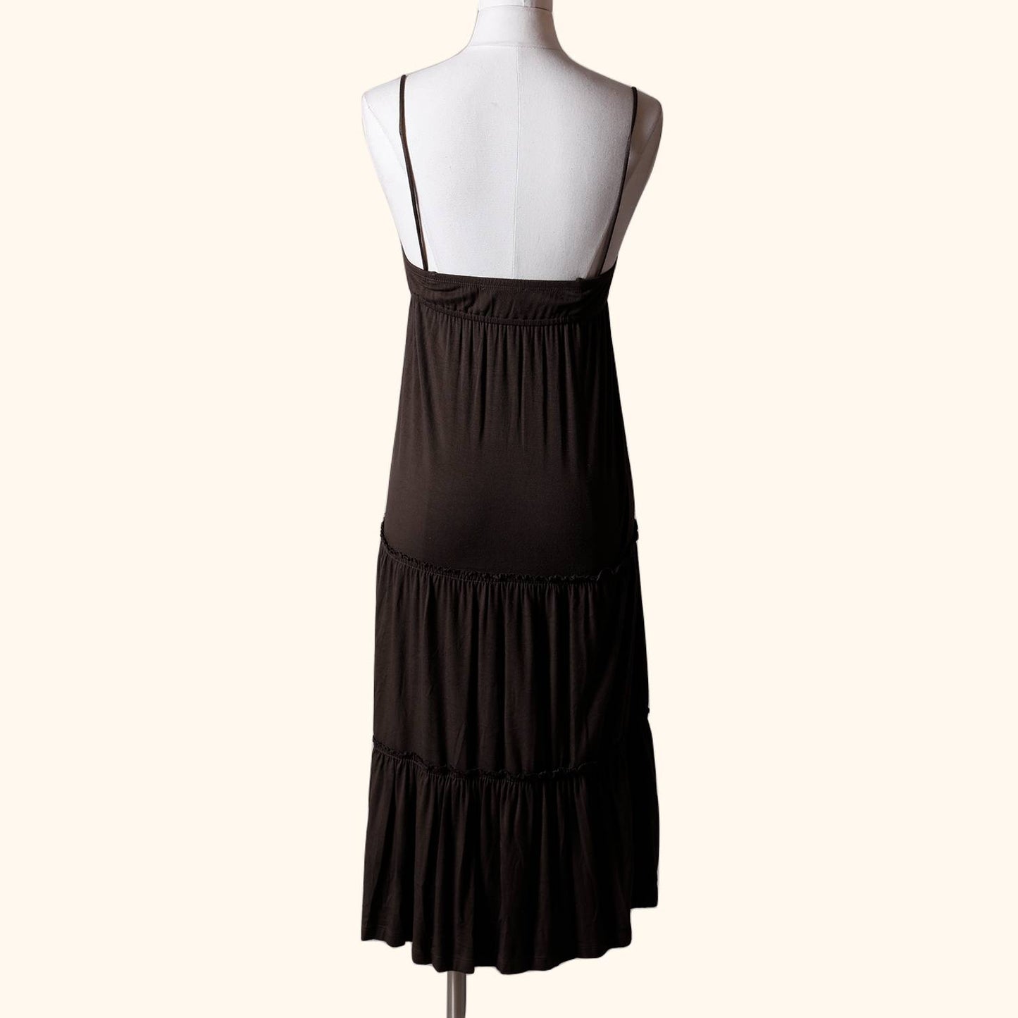JUICY COUTURE Brown Sleeveless Tiered Trapeze Dress
