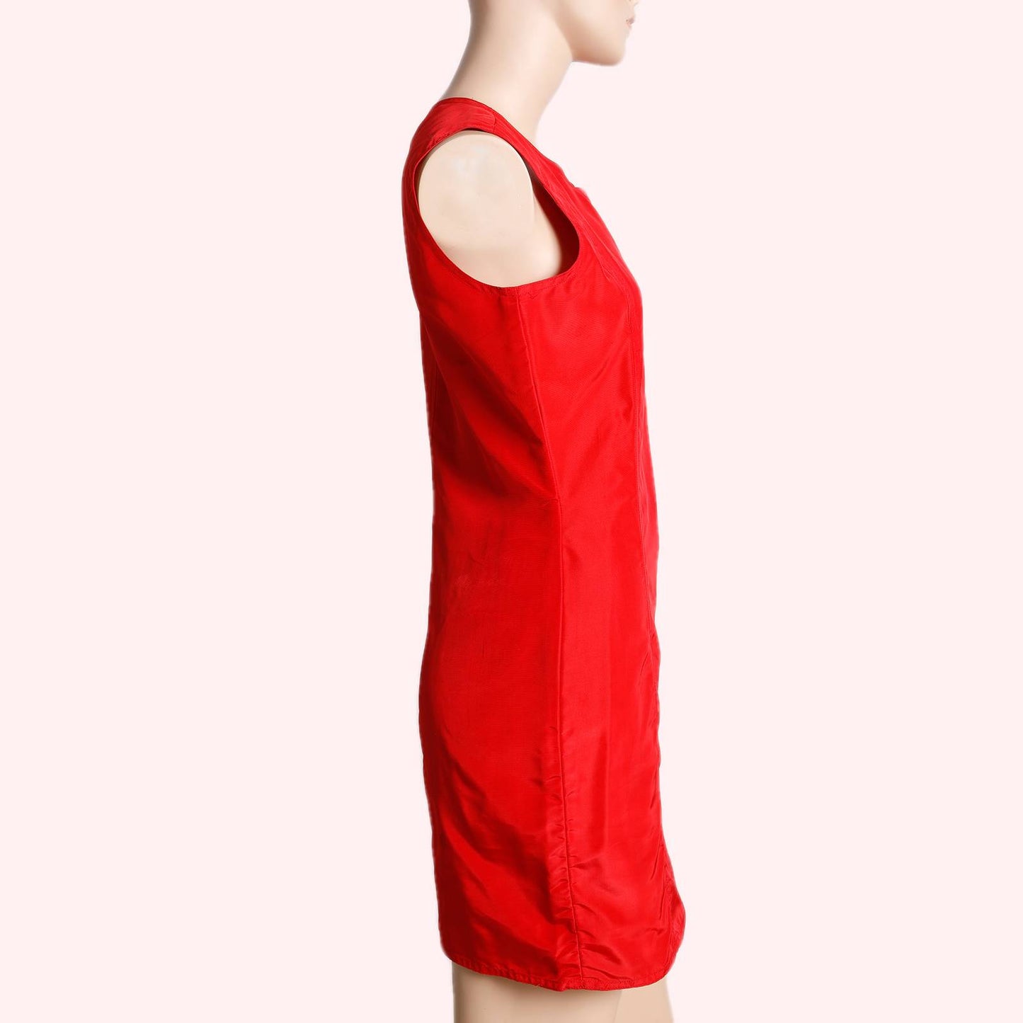 MARK EISEN Vintage 90s Red Satin Tank Dress