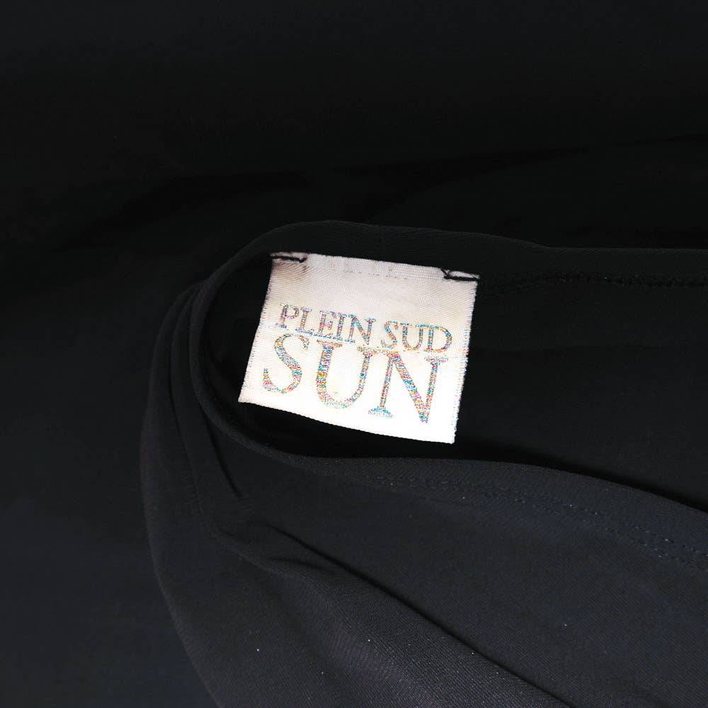 PLEIN SUD SUN Black Deep V Neck Halter Dress