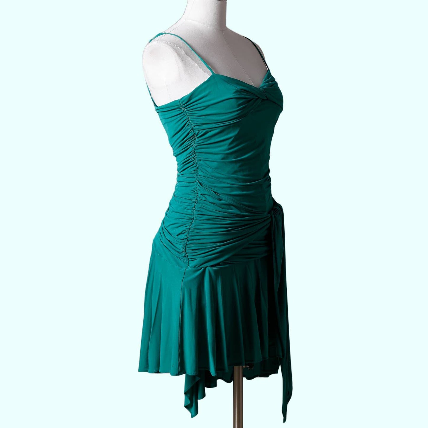 BCBGMAXAZRIA Turquoise Ruched Dress