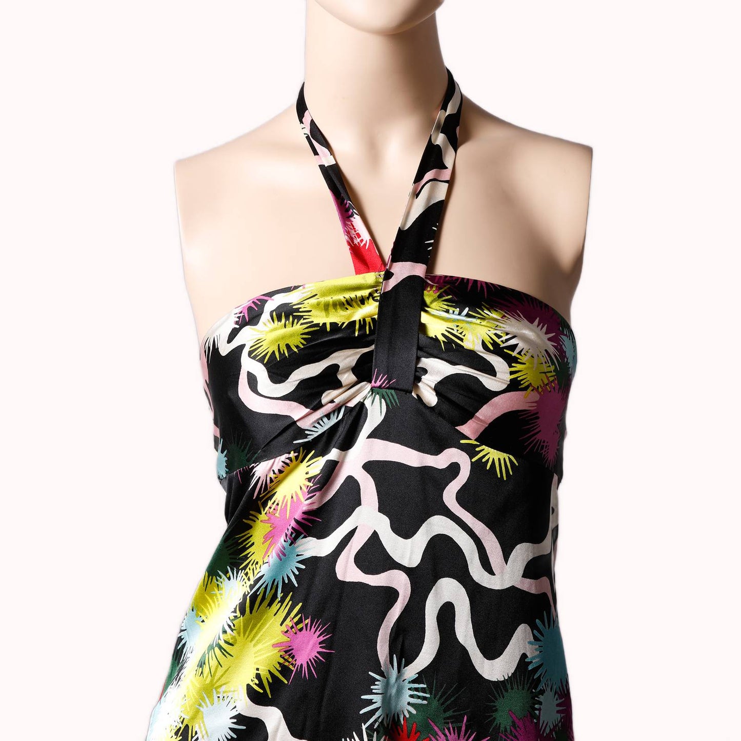 TRINA TURK Strapless Printed Silk Dress