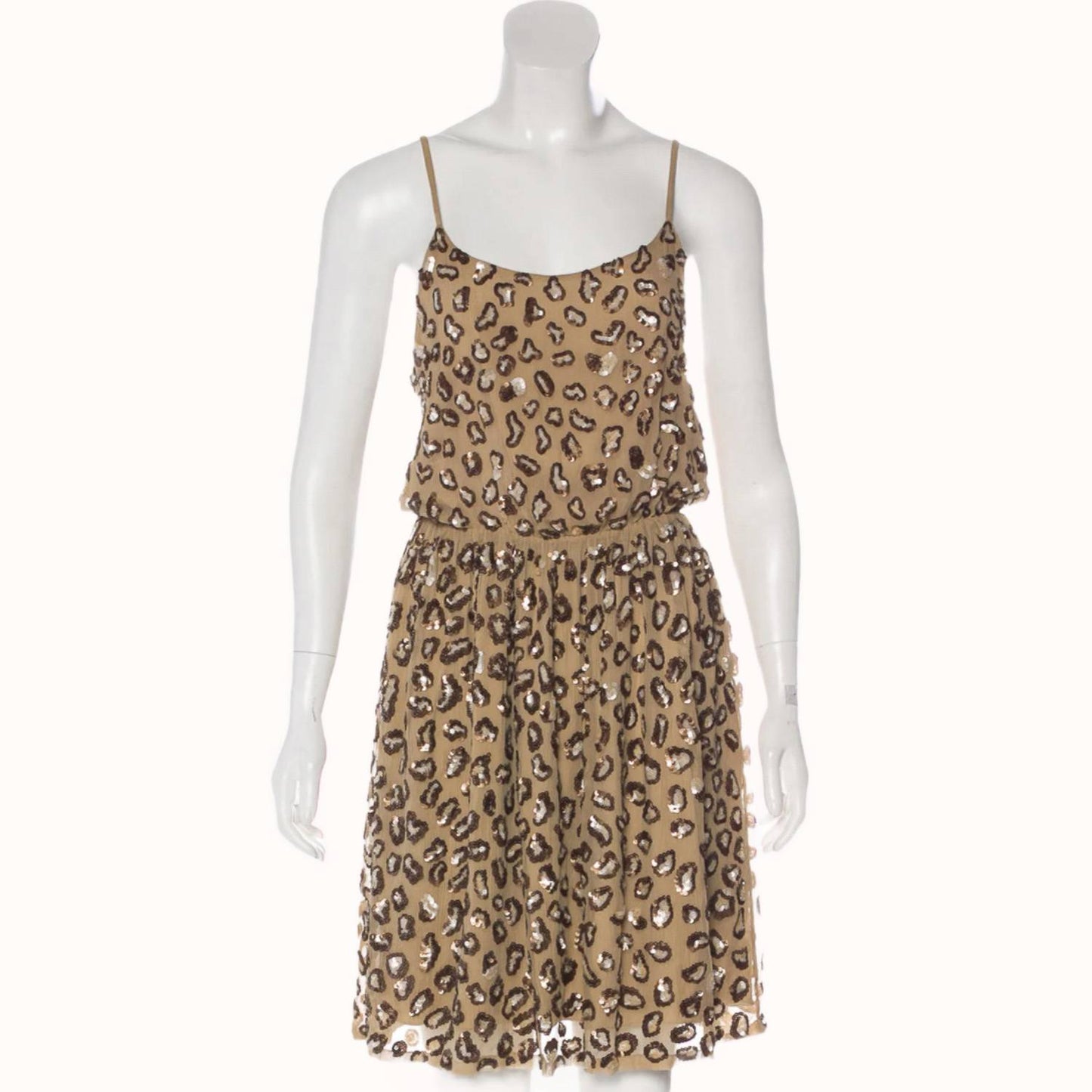 ALICE + OLIVIA Animal Printed Sequin Cocktail Dress