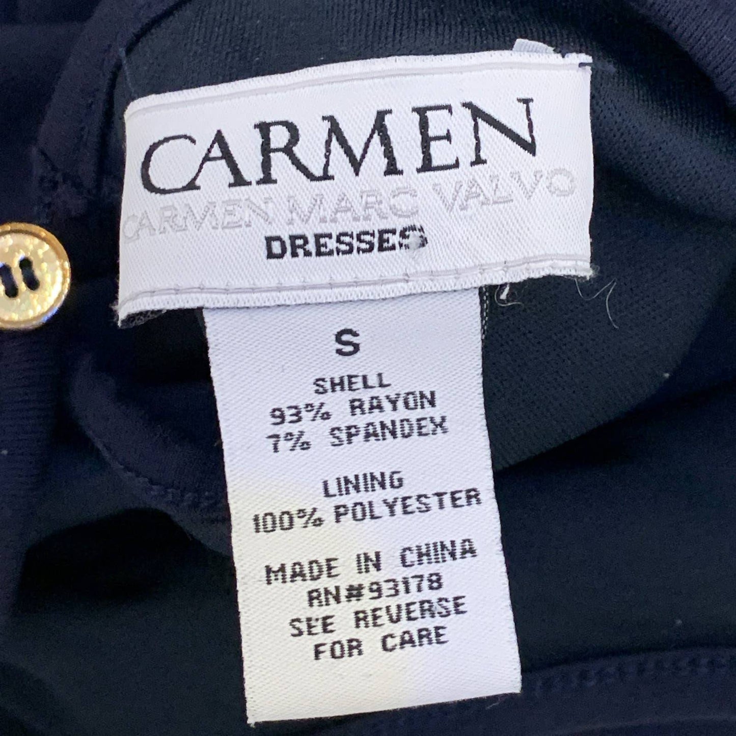 CARMEN MARC VALVO Black and Gold Embellished Sleeveless Tank Dress