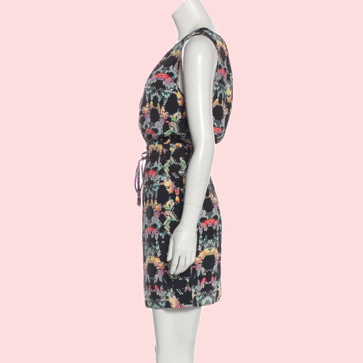 TIBI Silk Kaleidoscope Print Mini Dress